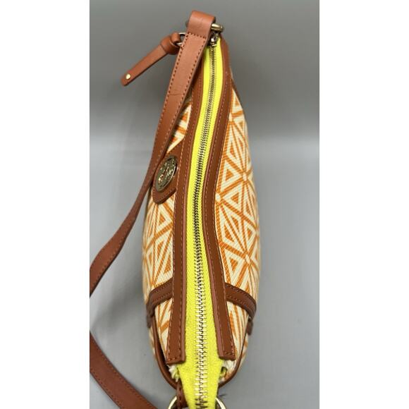 Spartina 449 Daufuskie Island orange Geometric Linen Shoulder Small-Med Bag - Picture 5 of 15